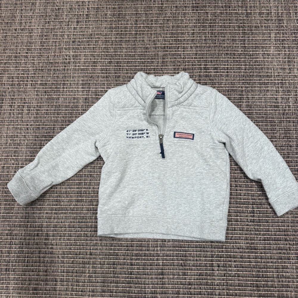 Vineyard Vines Heather Gray Kids Quarter-Zip Hoodie